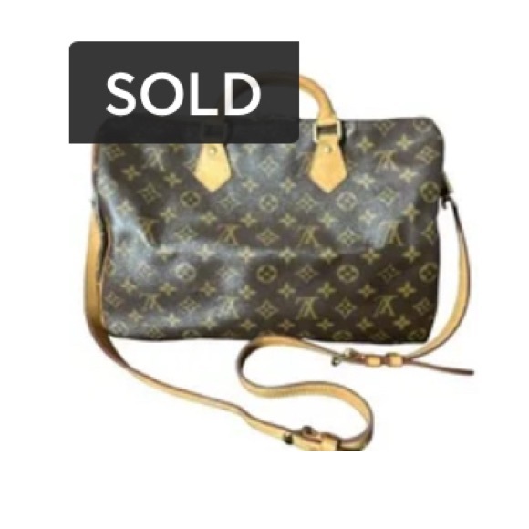 SOLD - Louis Vuitton Speedy 35 Bandolier, lock/key, Dust bag - Picture 1 of 14